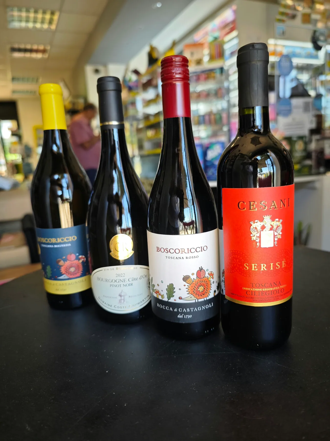 Bottiglie di vino selezionate